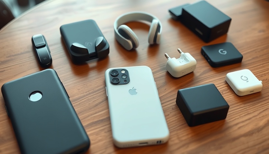 Various Google PixelSnap accessories on a wooden table.