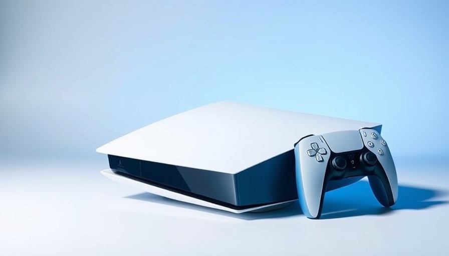 Sleek PlayStation 5 console on minimalistic background highlighting design.