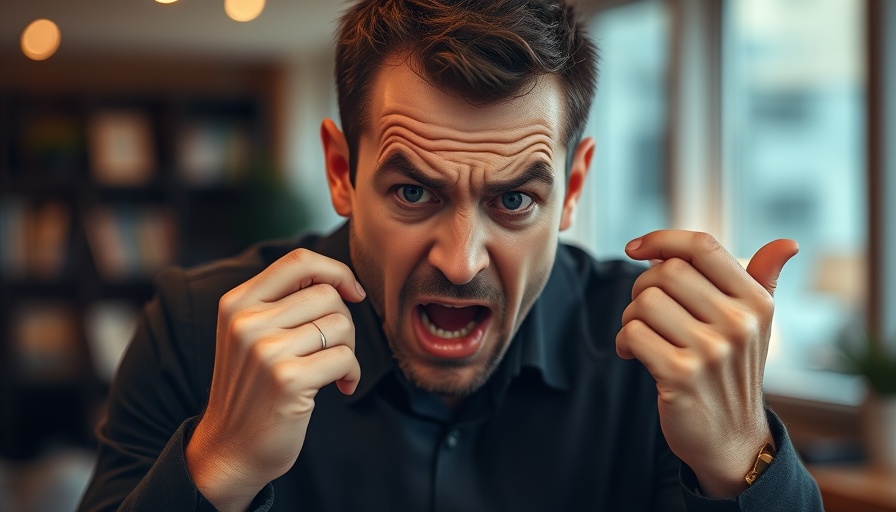 Anxious man experiencing financial FOMO, worried expression.