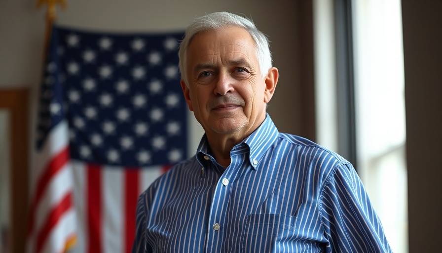 Confident man in front of American flag discussing AI in behavioral health care regulations.