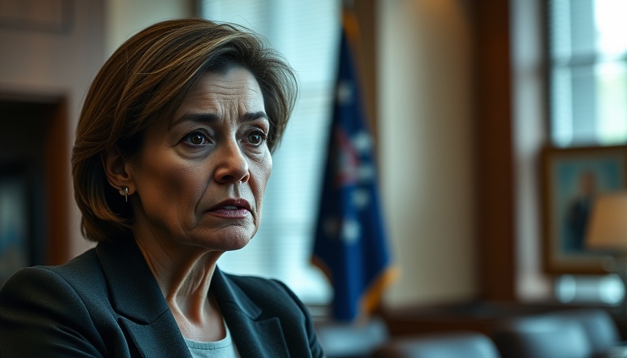 Concerned woman in formal setting regarding Israeli settlement project.