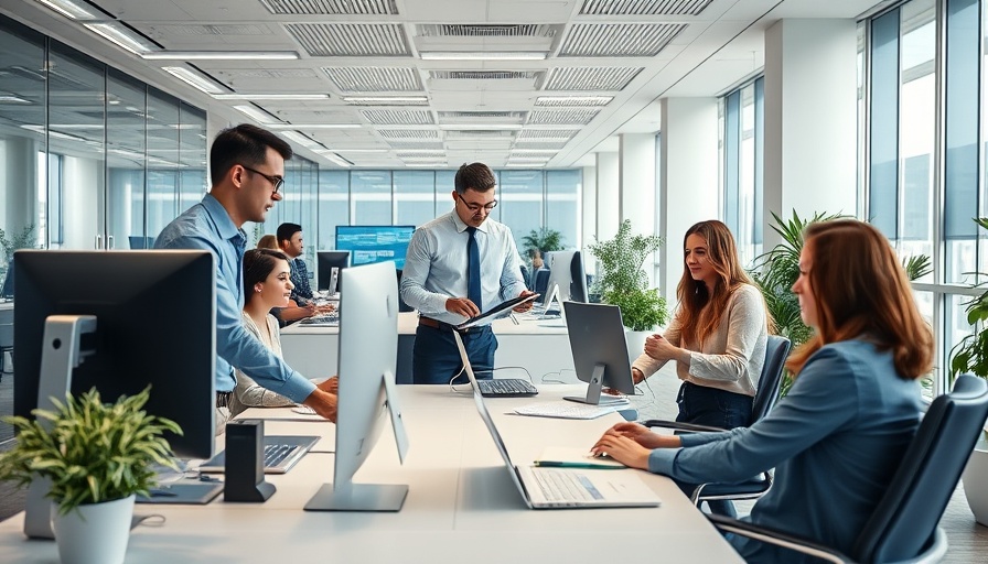 Modern white-collar job market office setting.