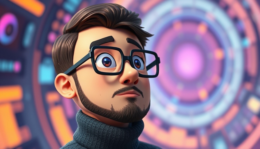 Iconic male figure, Pixar style, visionary expression.