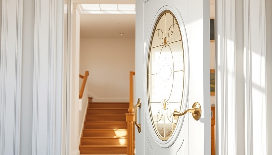 Elegant glass-front door with new lock in a modern home; change locks on your new house.