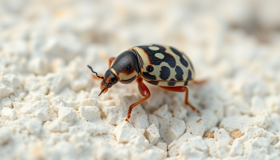 Small beetle on white surface, macro shot, Bubonic Plague in South Lake Tahoe.
