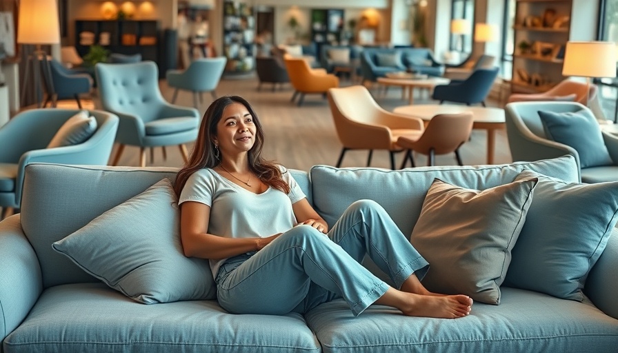 IKEA designer dupe sofa in modern store setting.