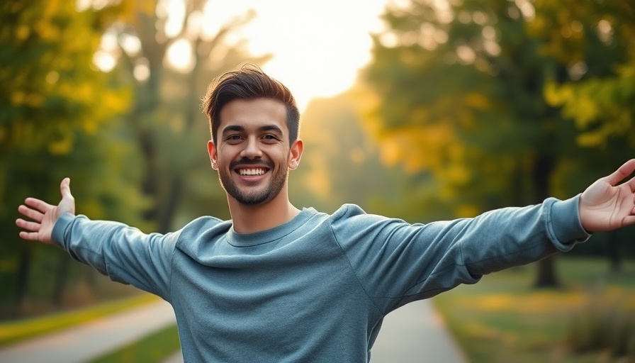 Young man stretching in park, symbolizing flexibility.