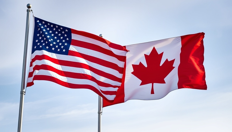 Canada drops retaliatory tariffs: Canadian and US flags waving.