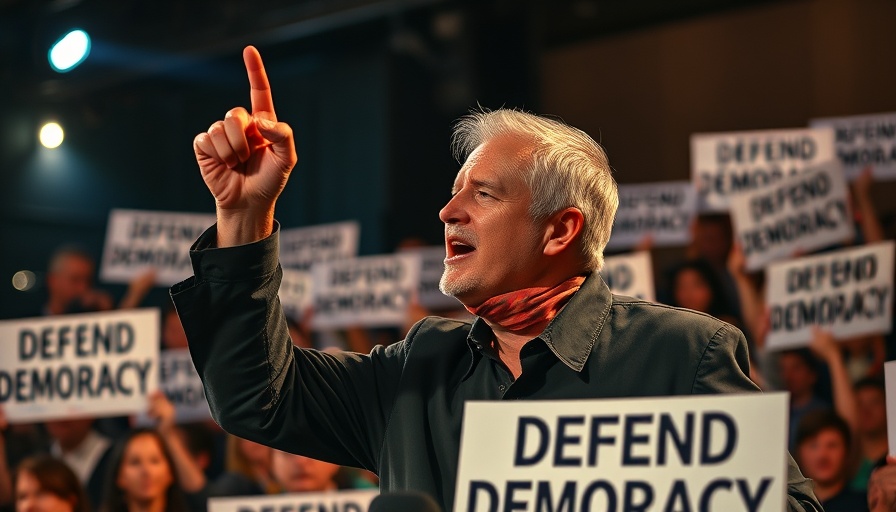 Passionate speaker discusses political issues with a lively crowd.