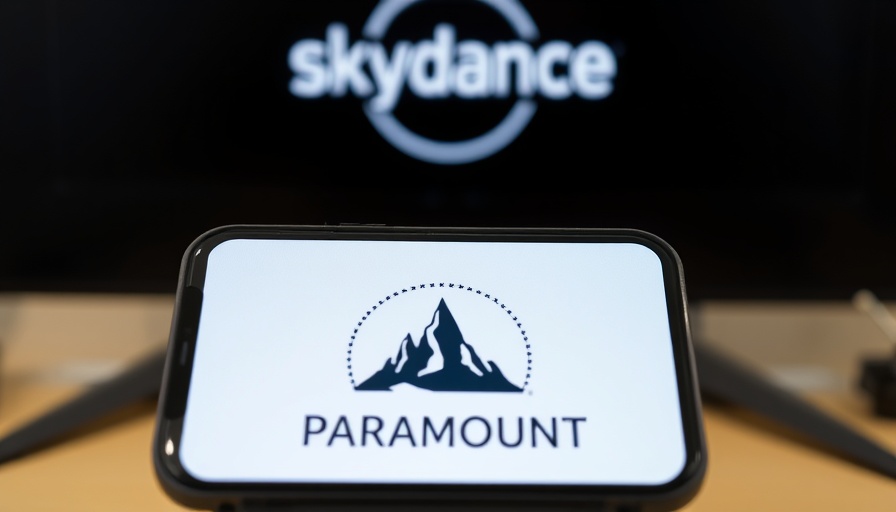 Paramount and Skydance logos on a smartphone screen, close-up.
