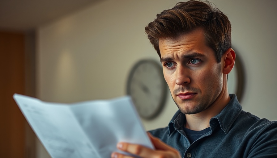 Focused man reviewing 1099-C form tax implications document