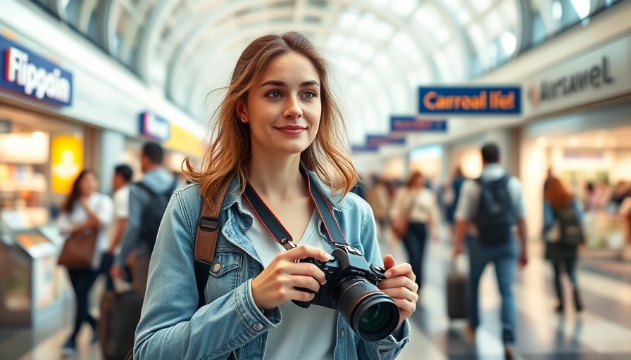 Woman exploring airport terminal illustrates branded credit cards benefits.