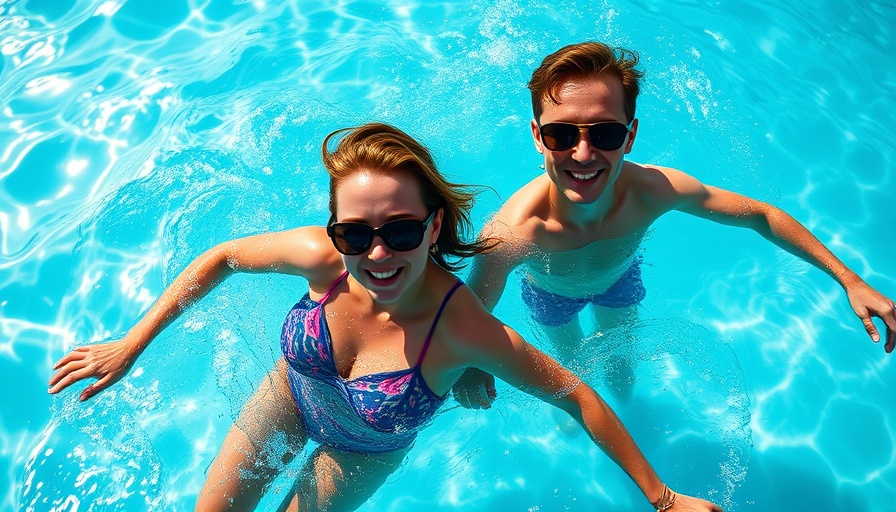 People enjoying a relaxing swim in a sunlit pool, Soho House Retreats.