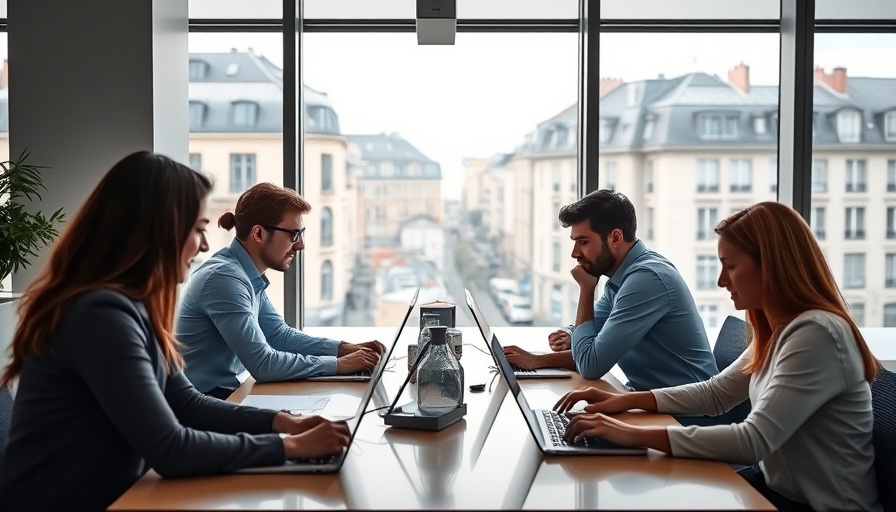 Team in modern European tech unicorn office collaborating.