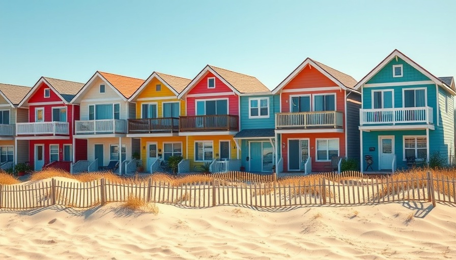 Colorful vacation homes on sandy beach, minimizing capital gains tax vacation home.