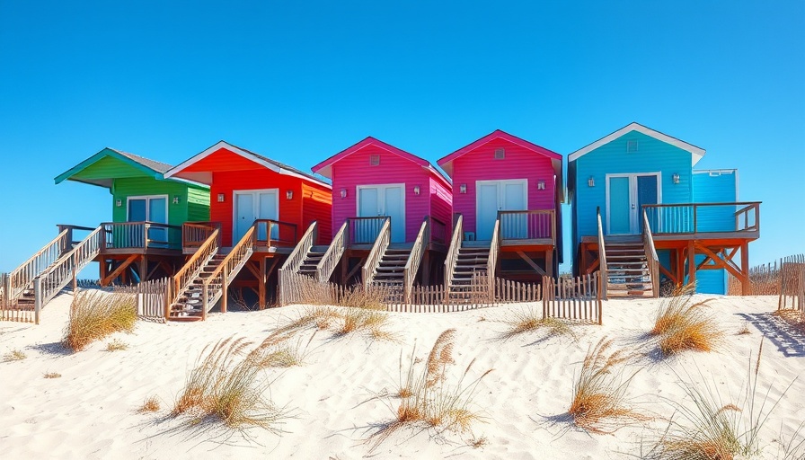 Colorful beach houses exemplifying real estate for minimizing capital gains.