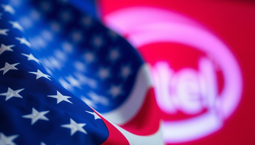 American flag in front of Intel logo, Trump save Intel.