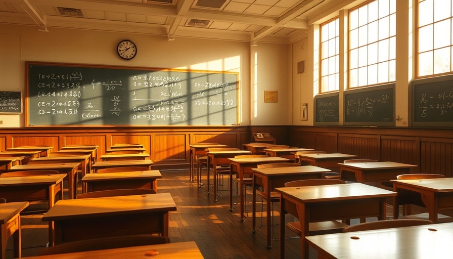 Empty classroom scene symbolizing Trump education crackdown.