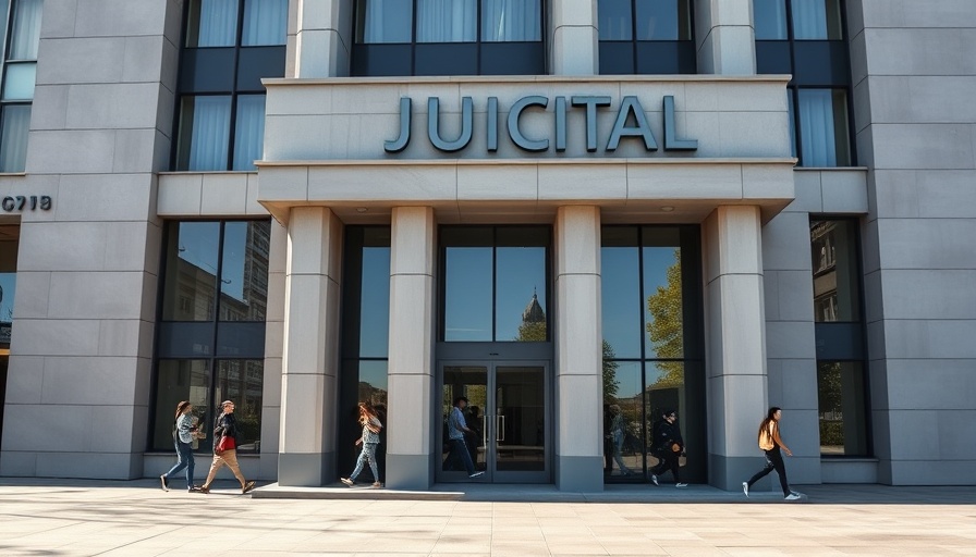 Chavez Jr. legal troubles at modern judicial building entrance.