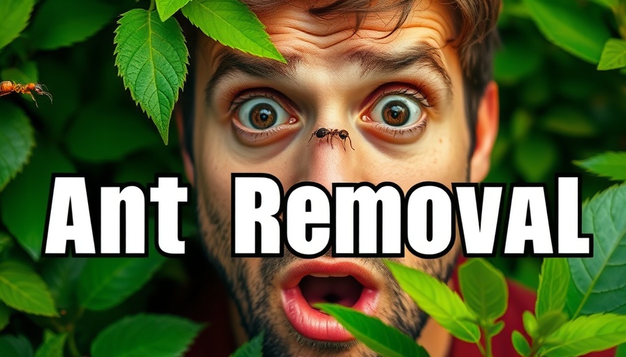 Solution to ant hills, close-up of surprised man with an ant.