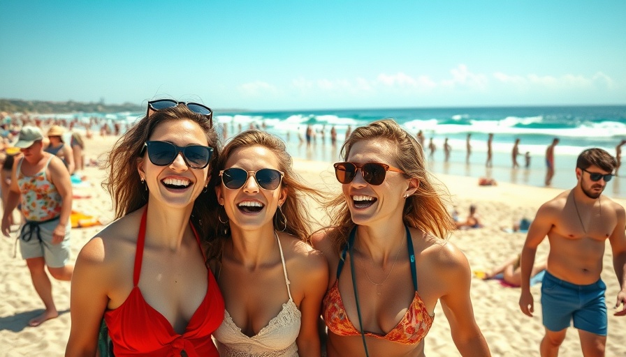 Resurgence of package holidays: joyful beach scene with vacationers.