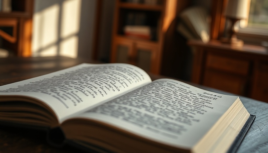Open book with handwritten notes, reflective and intimate.