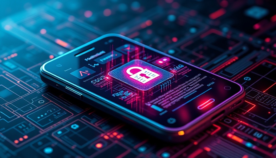 Abstract illustration of smartphone security vulnerabilities in digital art