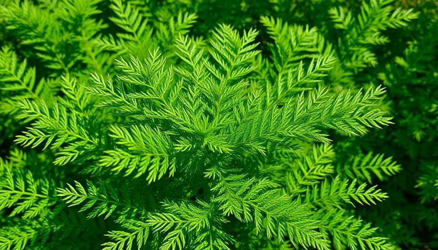 Lush southernwood plant with feathery leaves in a garden setting.