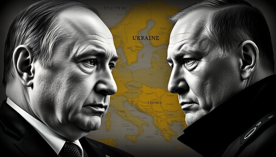 Illustration of international leaders discussing US support for Ukraine's postwar recovery.
