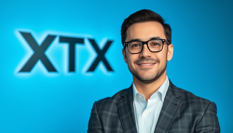 Man with glasses in front of XTX logo, related to XTX Markets earnings.