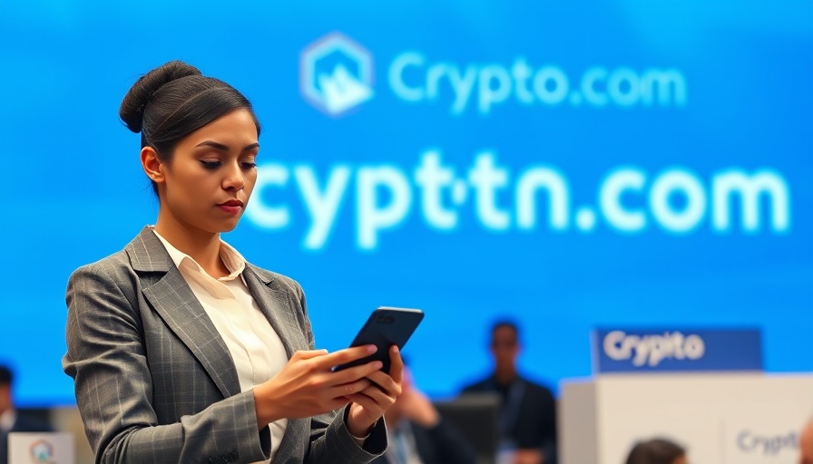 Professional woman at Crypto.com event related to Trump Media Group acquisition.