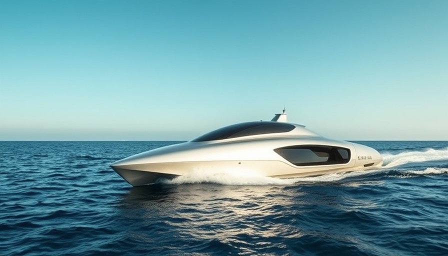 Futuristic unmanned ship by Blue Water Autonomy on vast ocean