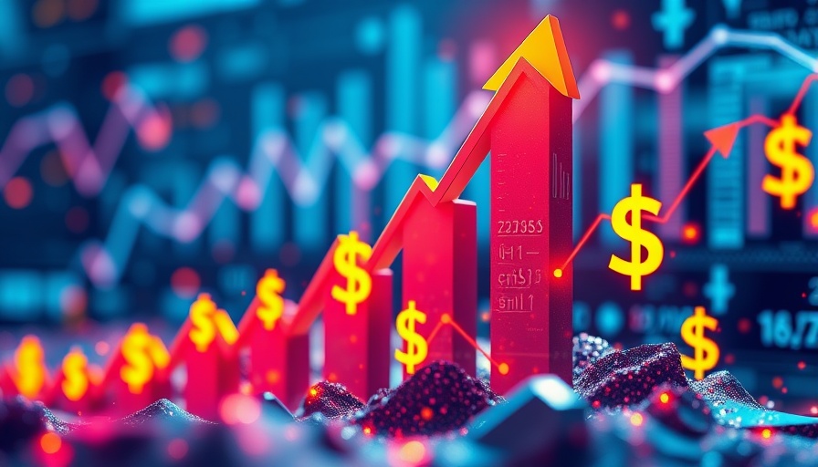 Conceptual image of Trump's influence on the American economy with economic growth symbols.