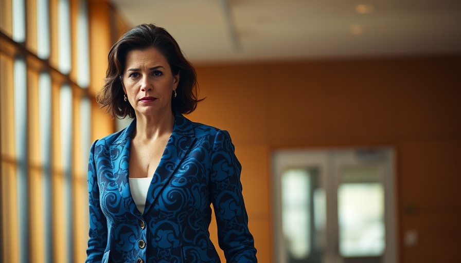 Fed Governor Lisa Cook, serious expression, indoor walk