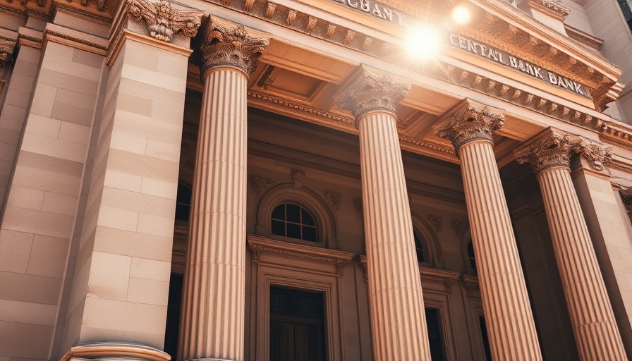 Argentina central bank building under sunlight with reserve policy.