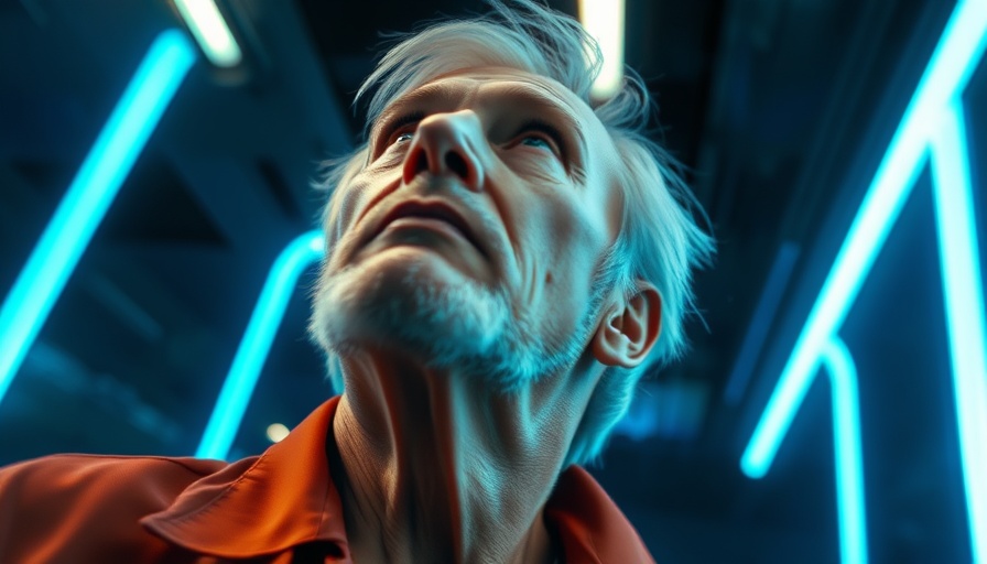 Surreal motion blur with blue neon light reflections
