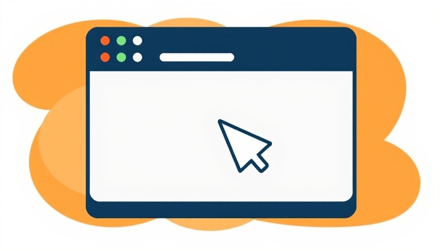 Abstract mouse pointer on webpage illustration in orange for AI agent for Chrome