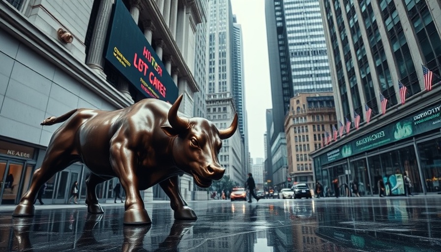Bronze bull and bear statues in city financial district, representing Chinese stock market investing.