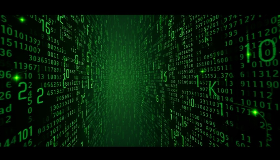 Digital matrix with cascading green code, Salt Typhoon Chinese cyber attack visualization.