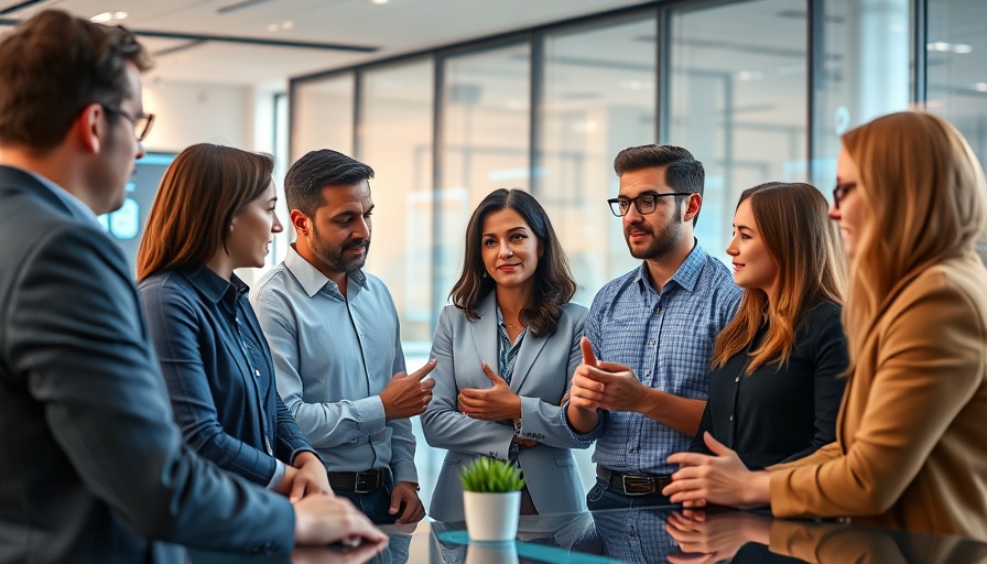 Diverse team discussing AI safety collaboration in modern setting