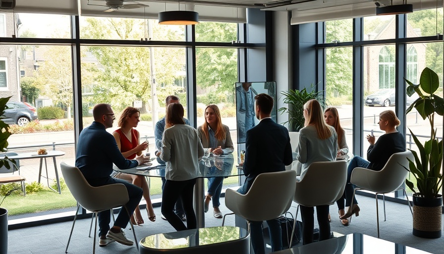 Modern office scene symbolizing 32-hour workweek in Netherlands.