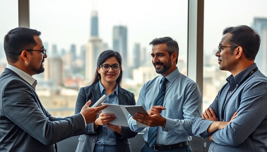 Corporate banking professionals in India discussing business strategies.