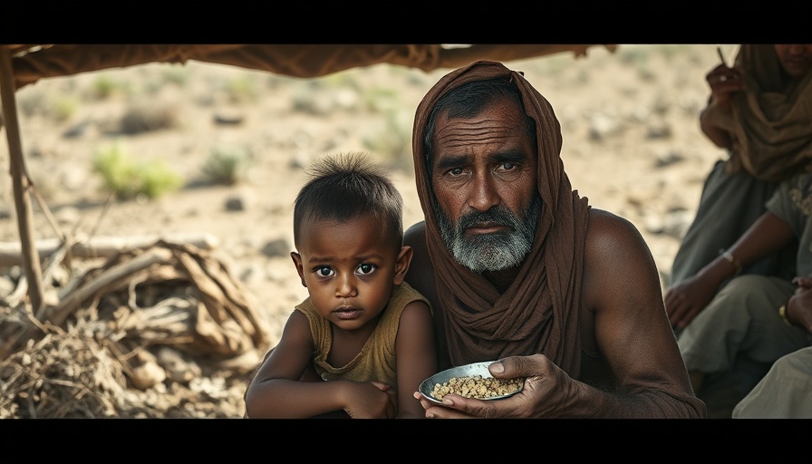 Gaza hunger crisis depiction: seeking food in harsh conditions.