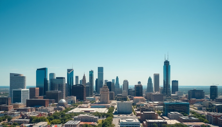 View of Kansas City skyline with clear sky, homes for sale Kansas City