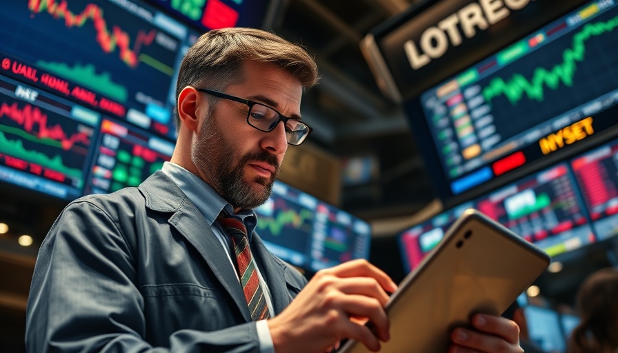AI uncertainty impacts tech stocks as trader assesses data on trading floor.