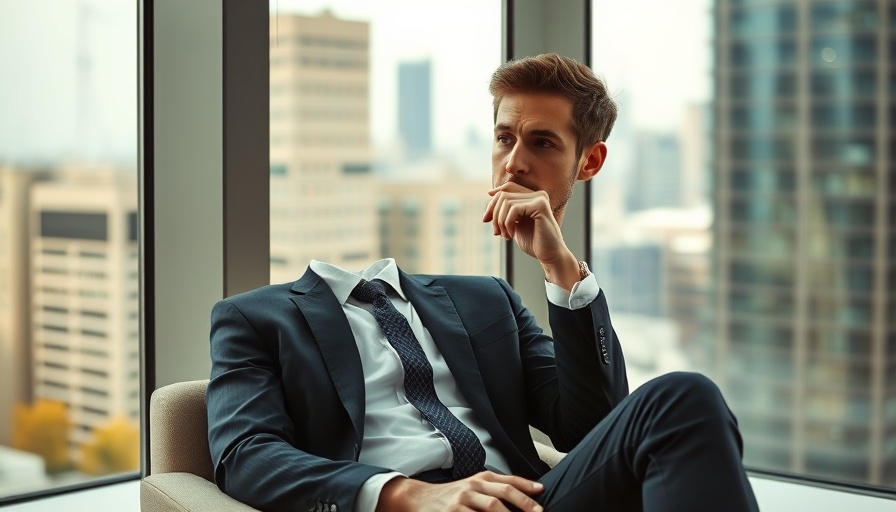 Business professional contemplating AI readiness gap in office.