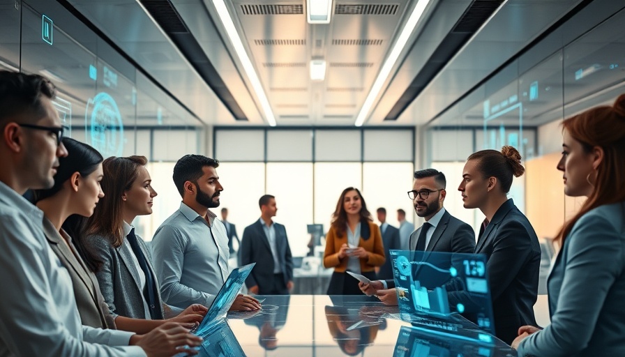 Professionals discussing Google DeepMind AI Safety in futuristic office.