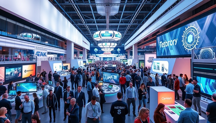 Dynamic tech event scene with networking at TechCrunch Disrupt 2025.