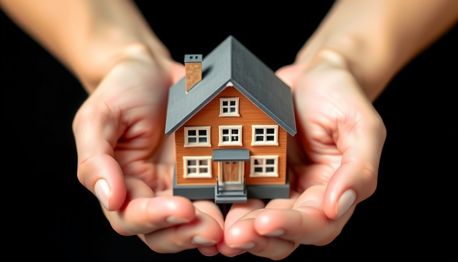 Model house in hands representing real estate and ownership.