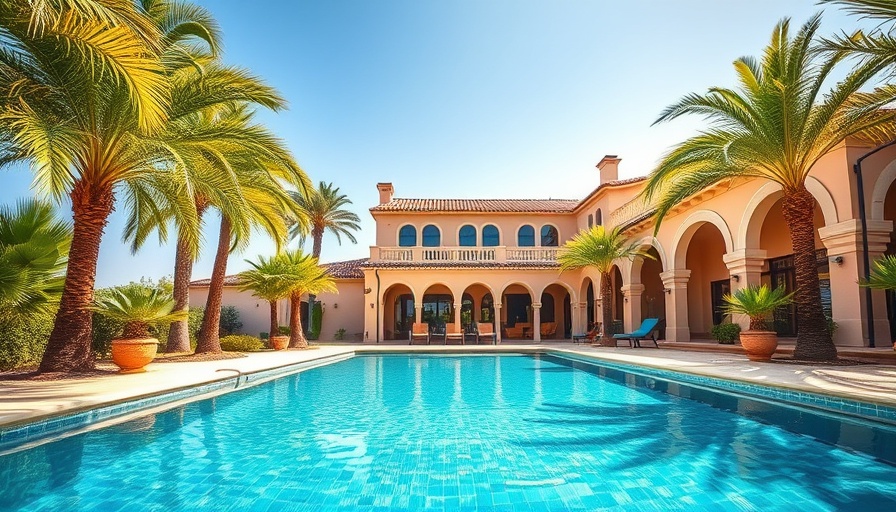 Luxurious homes for sale in West Palm Beach with pool and palm trees.